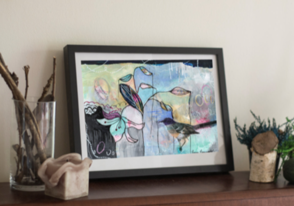 Peinture "Abstrait à l'Oiseau #1" – Image 3
