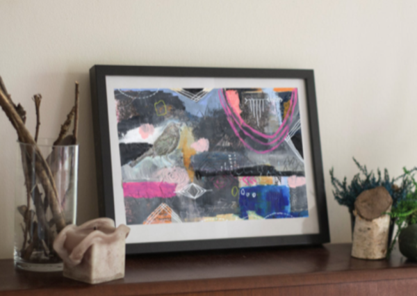 Peinture "Abstrait à l'Oiseau #4" – Image 3